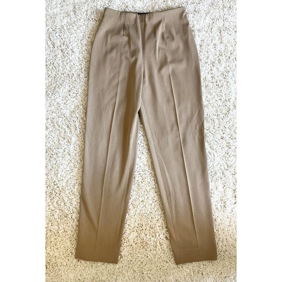Virtue Womens High-Rise Tapered Tan Pants Size 10 With Side Zip - Picture 1 of 3